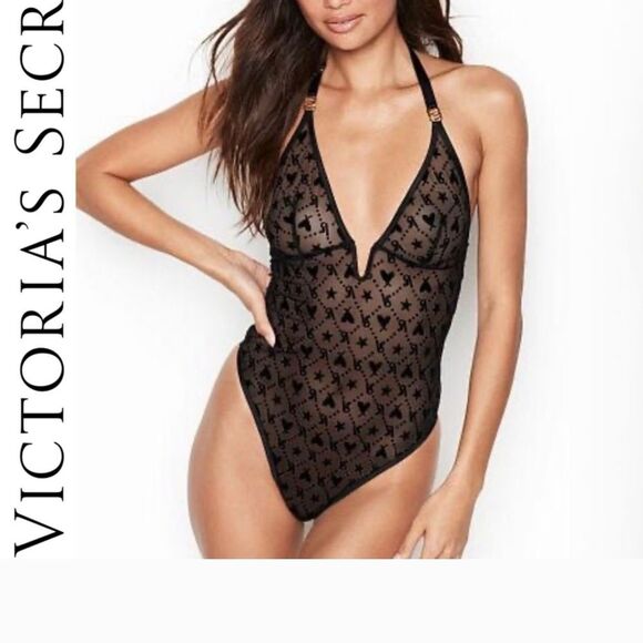 Vintage Victoria Secret G- String Teddy Green Lace Lingerie - Picture 1 of 10